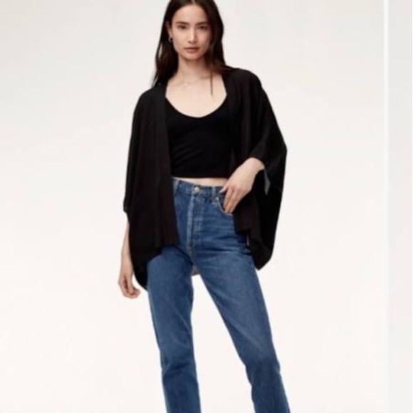 Aritzia Sunday Best Black Cosima Kimono Cardigan